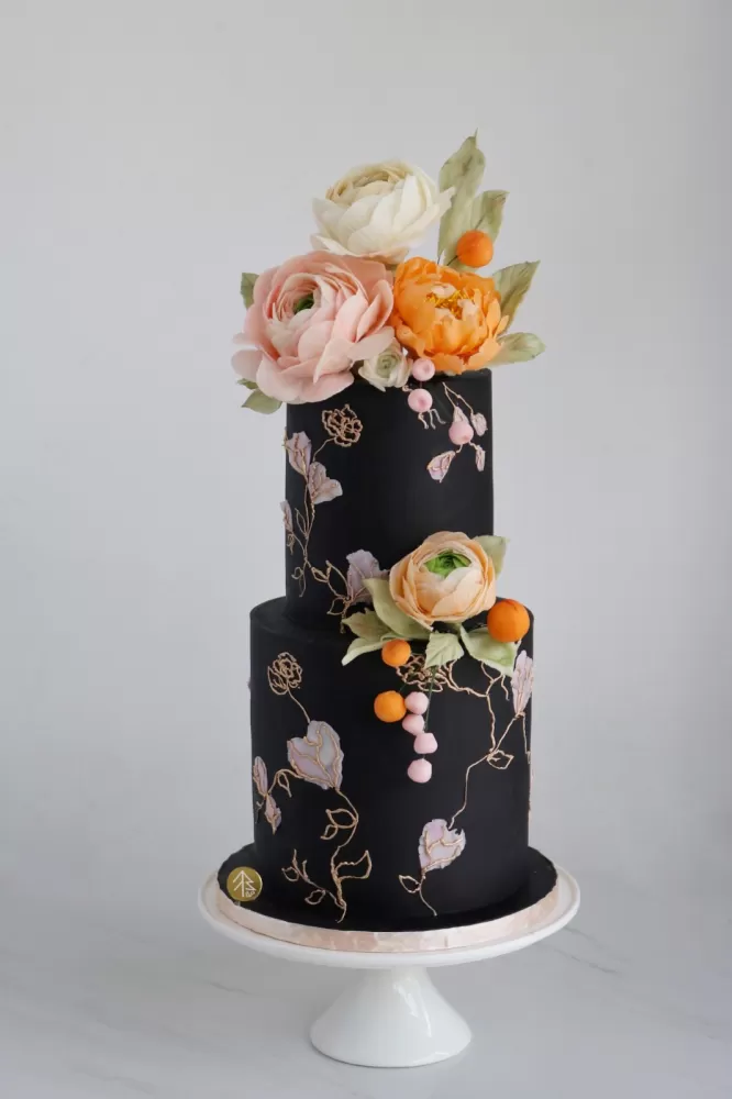 Ranuculus Peony Flower Cake