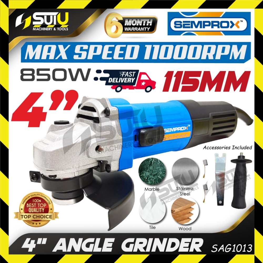 SEMPROX SAG1013 4" Angle Grinder 850W 11000RPM