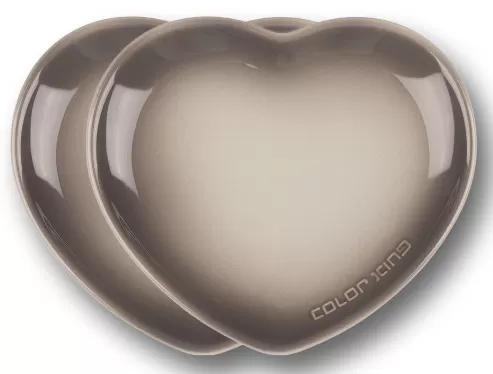 COLOR KING 3698 - 8.5 MICHU Ceramic Heart Shaped Plate Grey