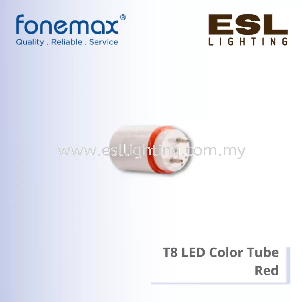 [DISCONTINUE] FONEMAX T8 LED Colour Tube Red 20W - T8-20W-1.2m 4ft 1200mm