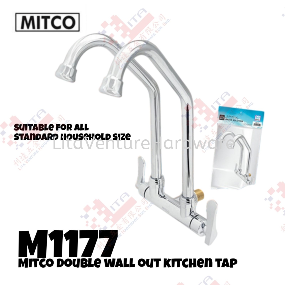 MITCO BRAND DOUBLE WALL OUT KITCHEN TAP - M1177