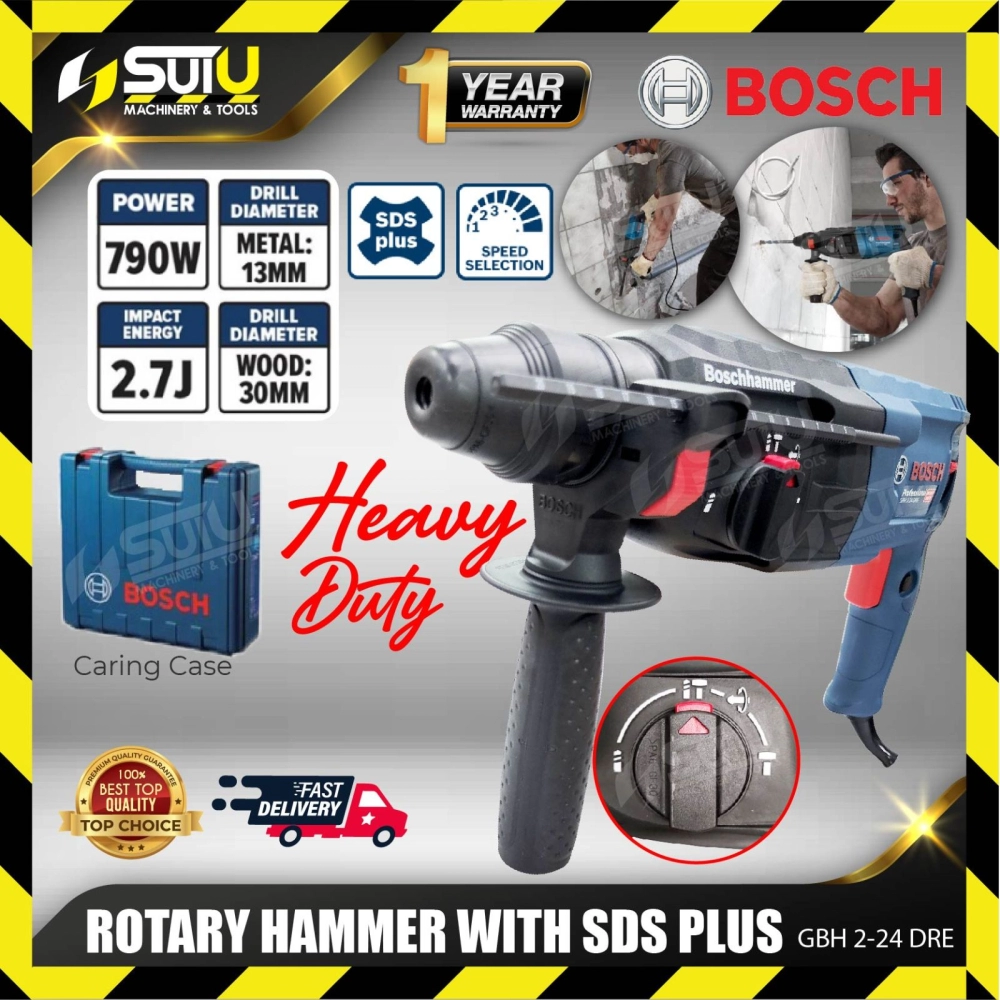 BOSCH GBH2-24DRE / GBH 2-24DRE / GBH 2-24 DRE 2.7J SDS PLUS Rotary Hammer 790W