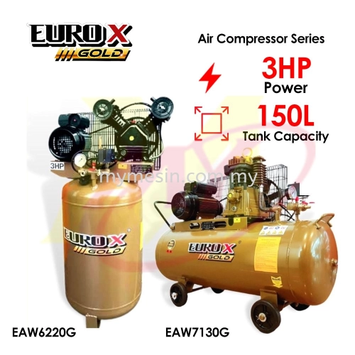 EUROX EAW-6220 / EAW-7130G Air Compressor 3HP 150L 8Bar 240V