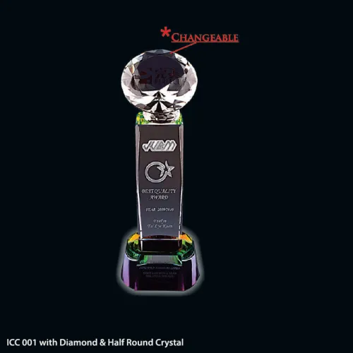 Crystal 3D & 2D Inner Laser Series - ICC 001 with Diamond & Half Round Crystal