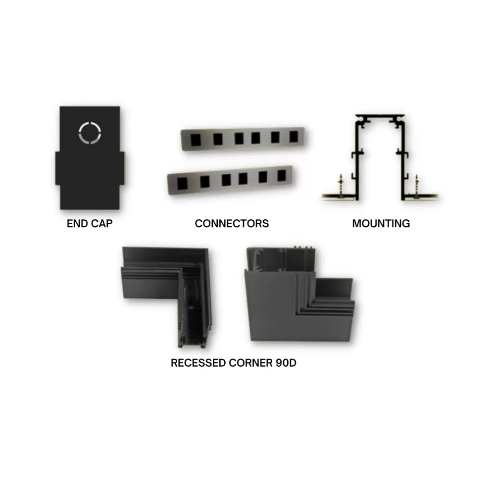 PHILIPS TRACK ACCESSORIES FOR TRIMLESS RECESSED TRACK [END CAP/CONNECTORS/MOUNTING/RECESSED CORNER 90D]