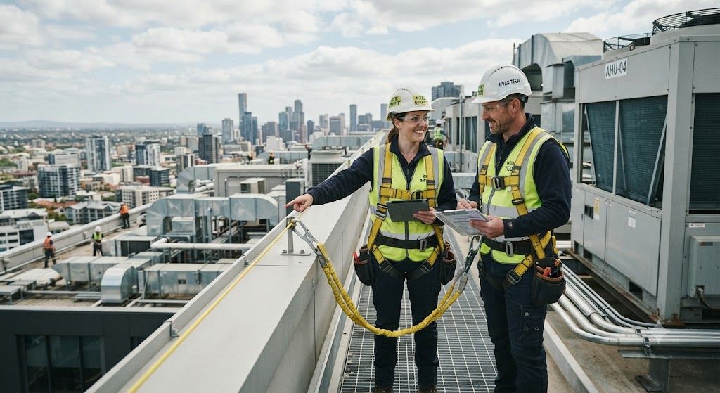 aircon technician safety procedures at height