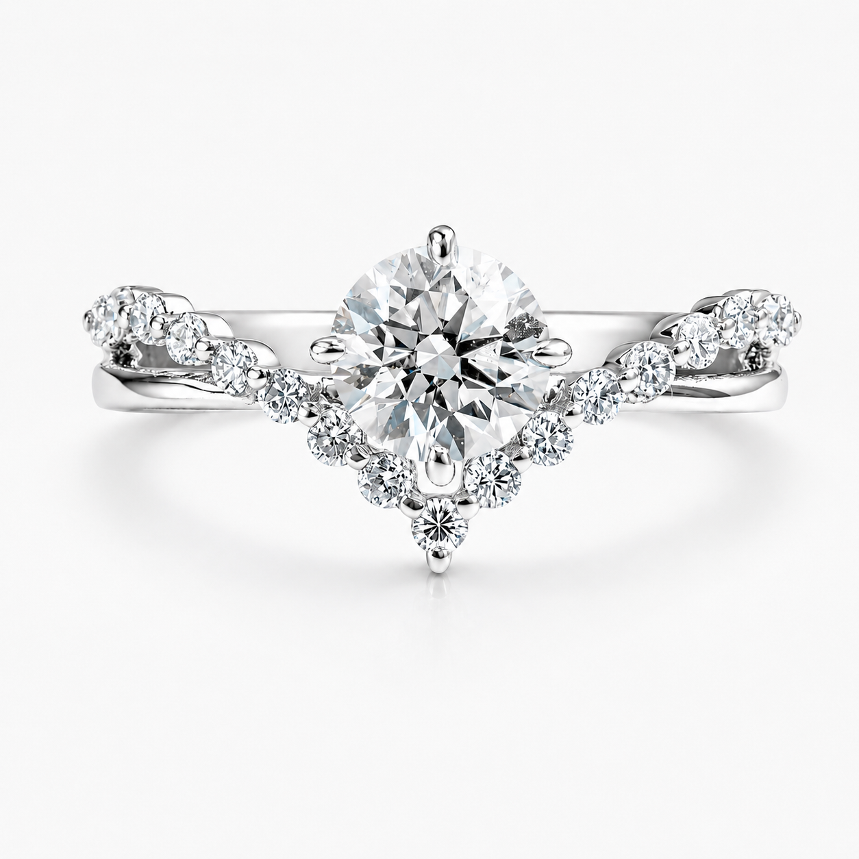 Roman & Co庐 Seraphine Crown Halo Engagement Ring