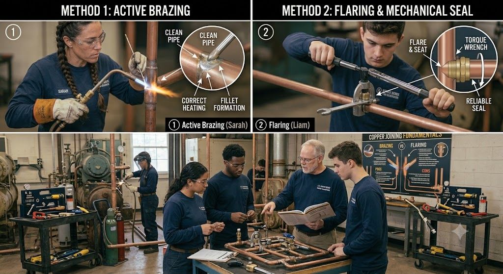copper tube joining HVAC workshop training