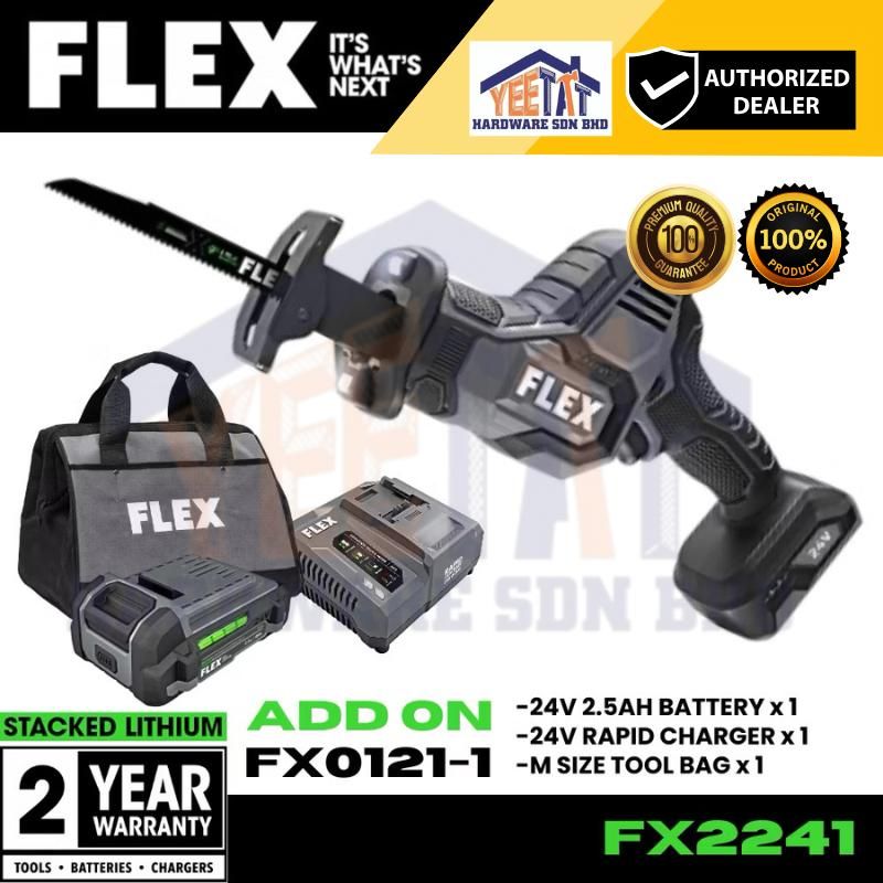 FLEX 24V Cordless One Handed Reciprocating Saw / Brushless Motor / Compact Hackzall / FX2241