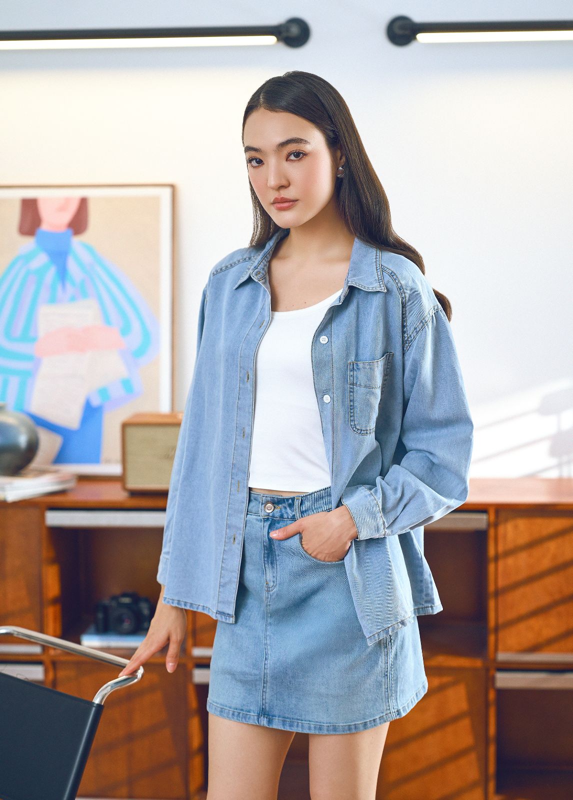 Casual Utility Denim Shirt