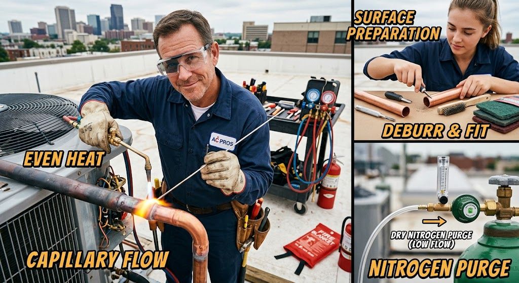 HVAC brazing leak prevention techniques