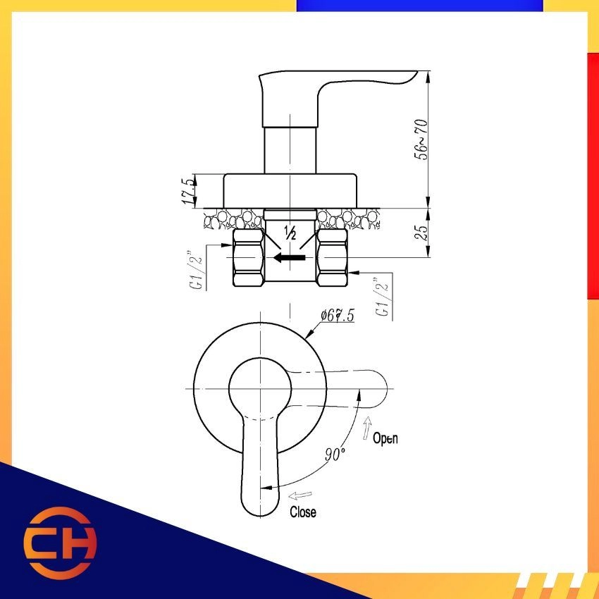 SORENTO BATHROOM VALVES SRTWT5815 Stop Valve 1/2"