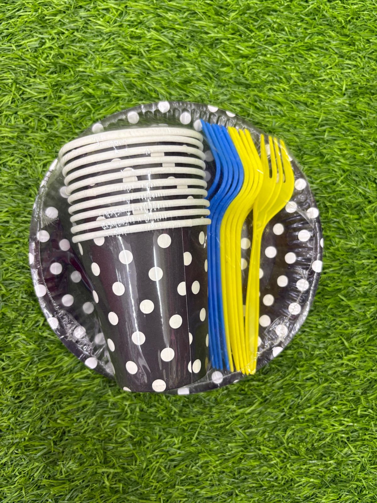 7inch Round Paper Plate & Cup with Fork 10pcs (P-7RPCF)