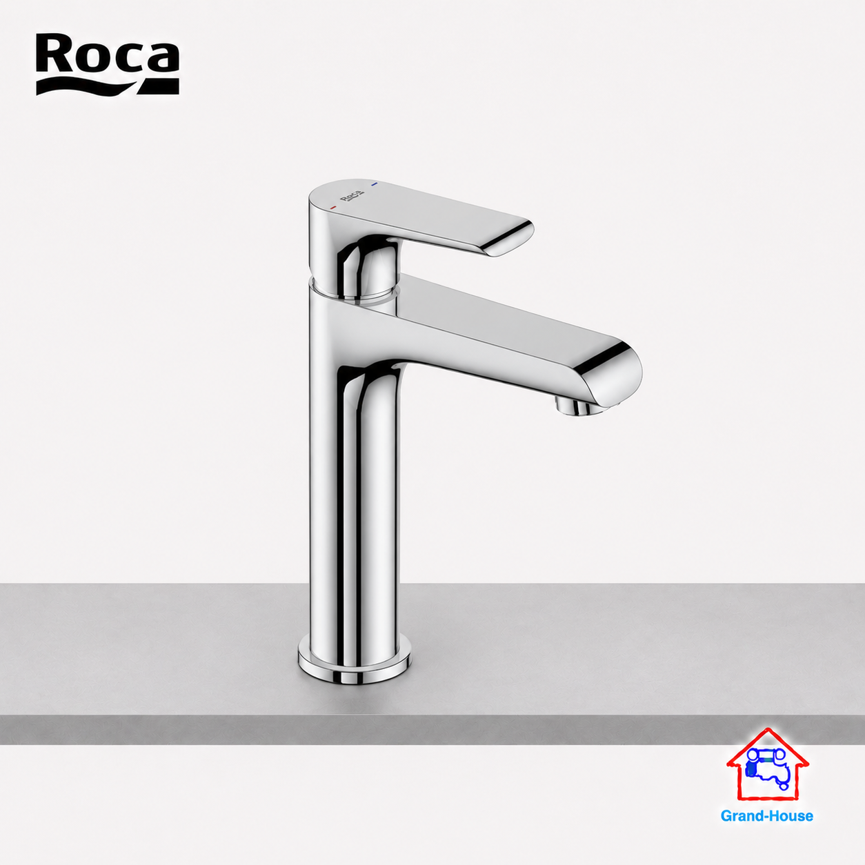 Roca Enna-N Basin Mixer, Smooth Body With Flexible Supply Hoses (1/2"), Without Waste (Chrome)