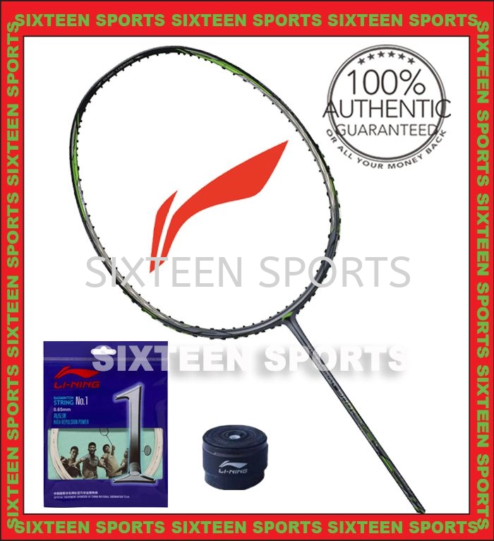 Li Ning 3D Calibar 900 Combat Badminton Racket (C/W Lining No.1 String & Overgrip)