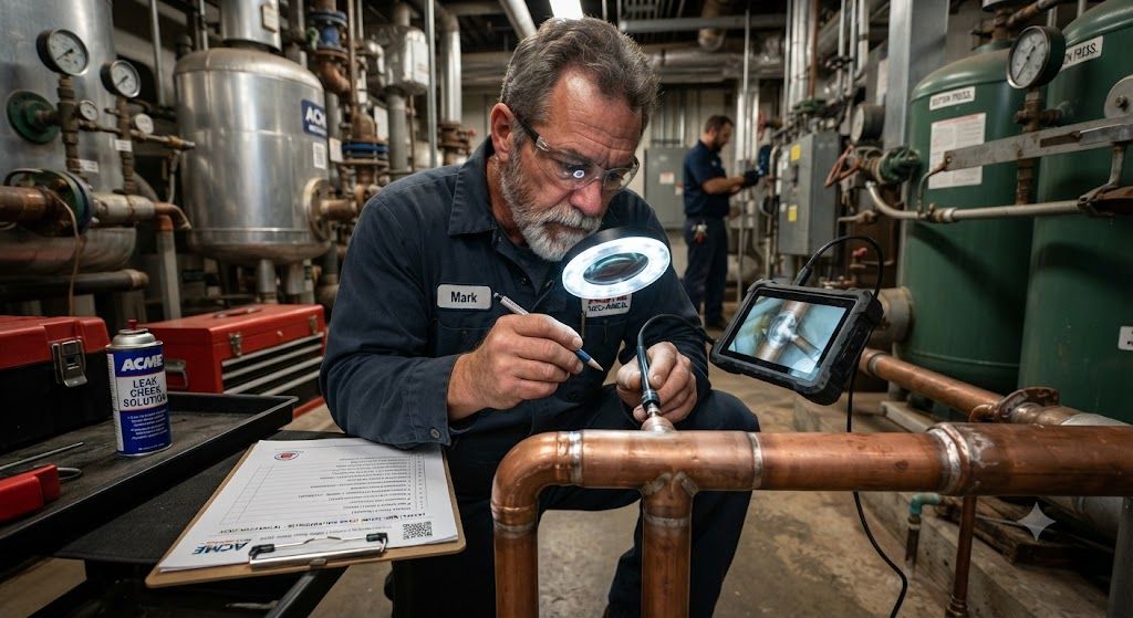 industrial refrigeration copper brazing inspection method