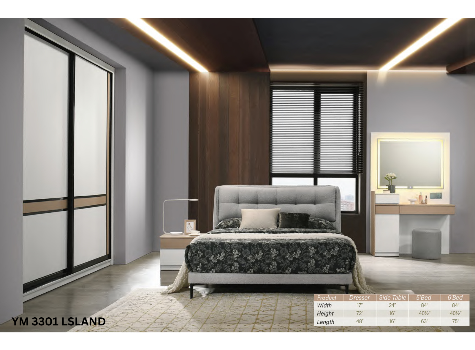 BEDROOM SET (YM 3301 LSLAND)