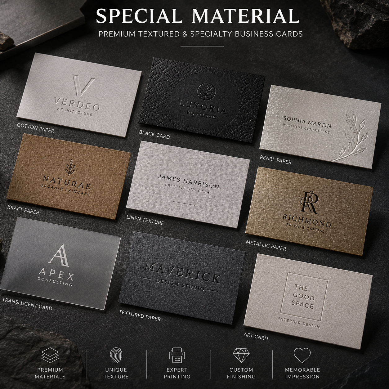 Name Card Printing (Special Material) | Premium Textured & Specialty Business Cards
