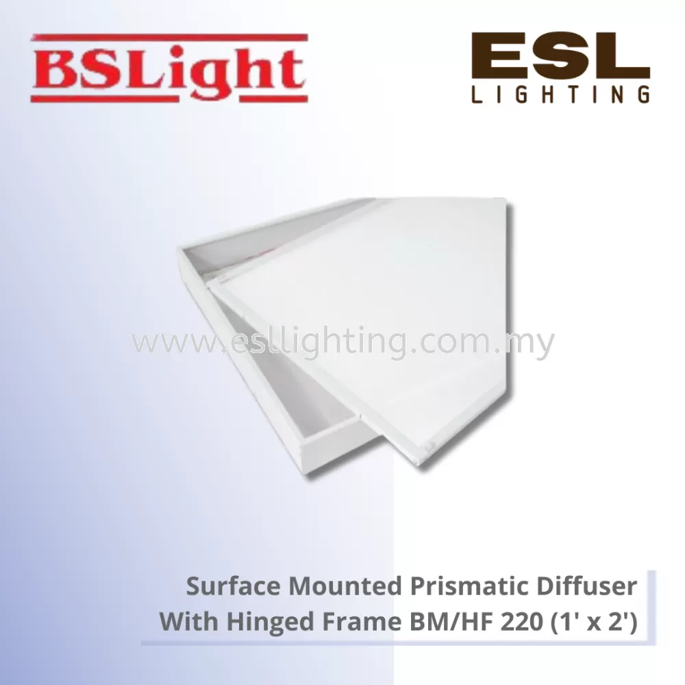 BSLIGHT Surface Mounted Prismatic Diffuser with Hinged Frame - BM/HF 220 (1' x 2')
