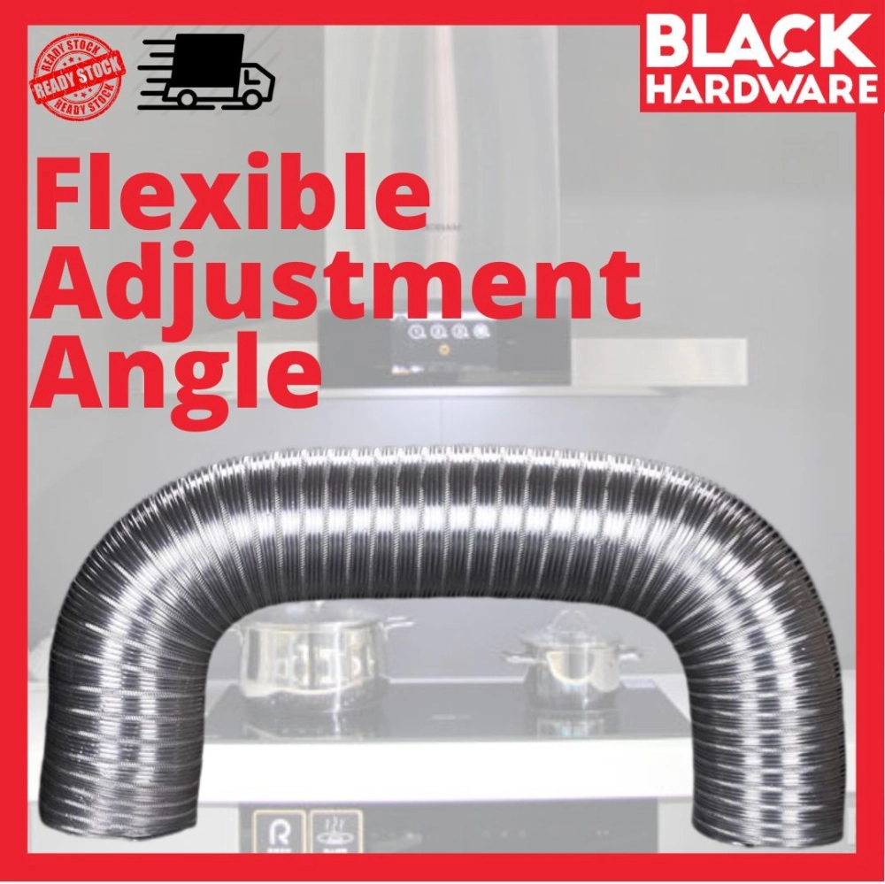 BLACK HARDWARE 100mm 5M Flexible Aluminium Foil Ducting Ventilator Ventilation Air Inhaust Exhaust Hose Kipas Dapur Asap 油烟机 通风管