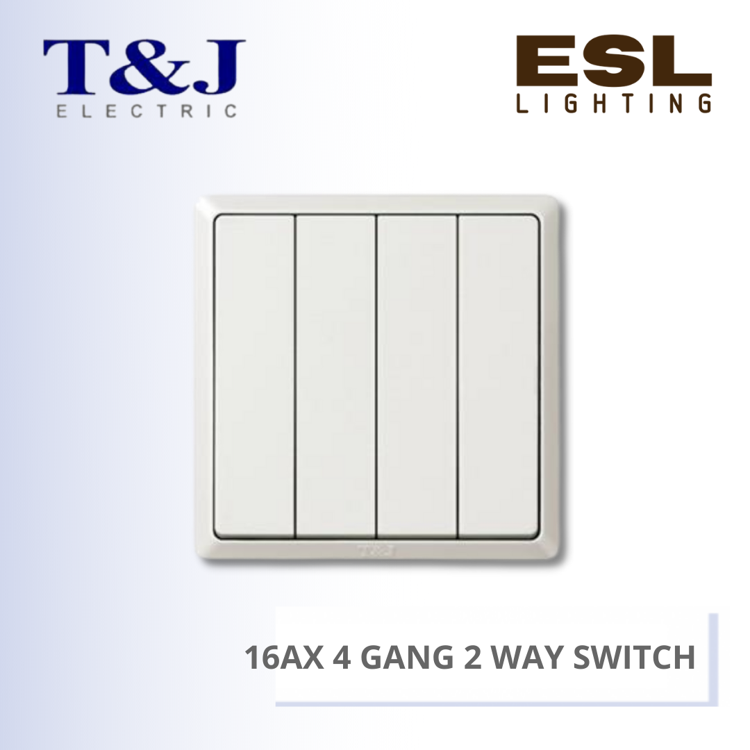 T&J SWITCHES INFINIT SERIES 16AX 4 GANG 2 WAY SWITCH - HC2714-2 HC2714-2-SBL HC2714-2-MSB HC2714-2-PS7 HC2714-2-ST5