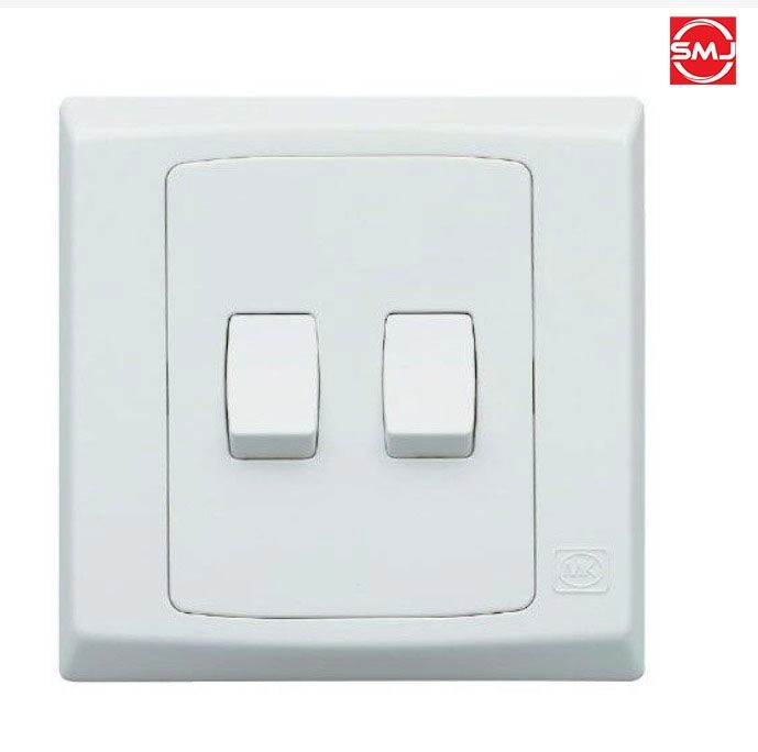 MK S8872W1WHI 10A 2 Gang 1 Way SP Switch (SIRIM Approved)