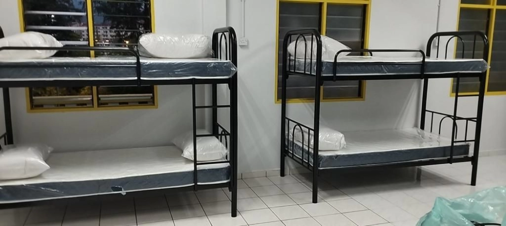 Heavy Duty Metal Slate Double Decker Bedframe | Katil Besi 50mm rd Paling kuat Murah | High Quality Hostel Single Mattress | Hostel Furniture | Pembekal Perabot Asrama | KL | Penang | Kulim | Kedah | Muar Johor