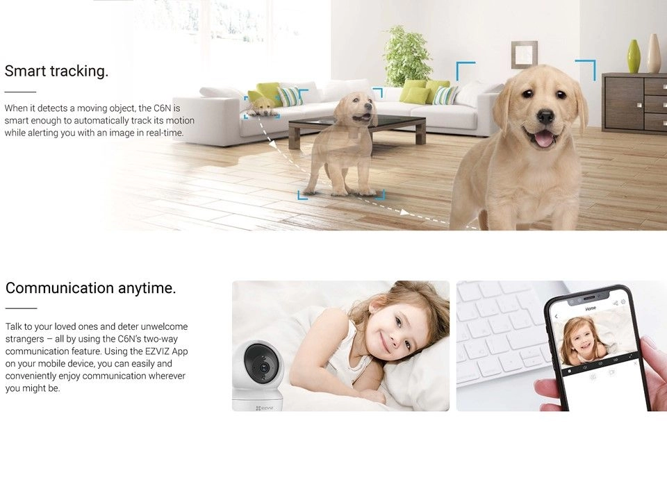 EZVIZ C6N 2MP 1080P Smart Wi-Fi Pan & Tilt Security Camera (Smart Night Vision)