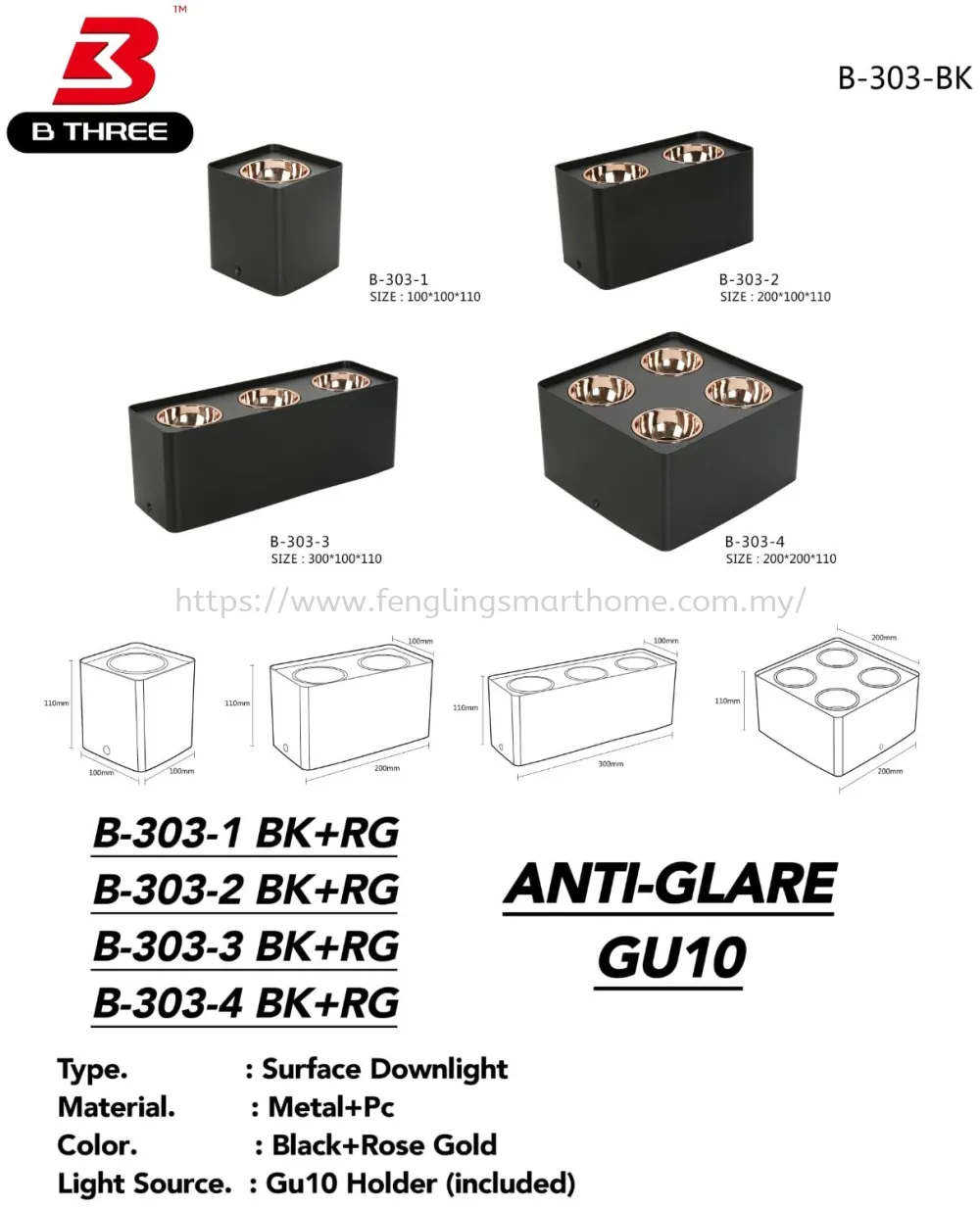 SQUARE SURFACE MOUNTED LED EYEBALL CASING B-303-1 Johor Bahru (JB ...