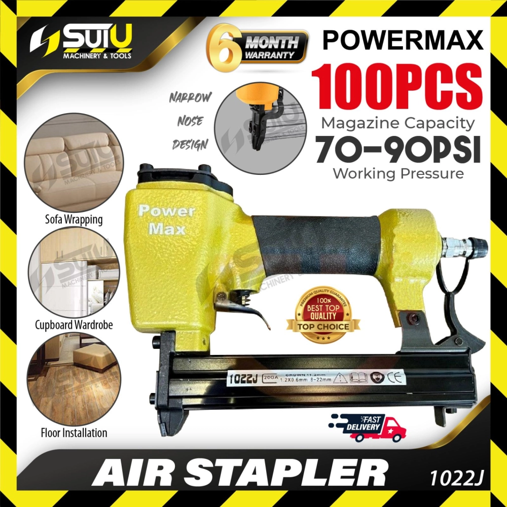 POWERMAX 1022J Air Stapler / Air Nailer 90PSI