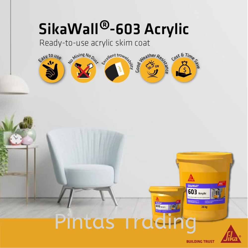 SikaWall 603 Acrylic | Ready to Use Acrylic Skim Coat