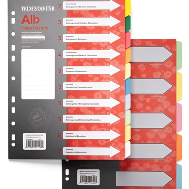 COLOUR CARD INDEX DIVIDER A4