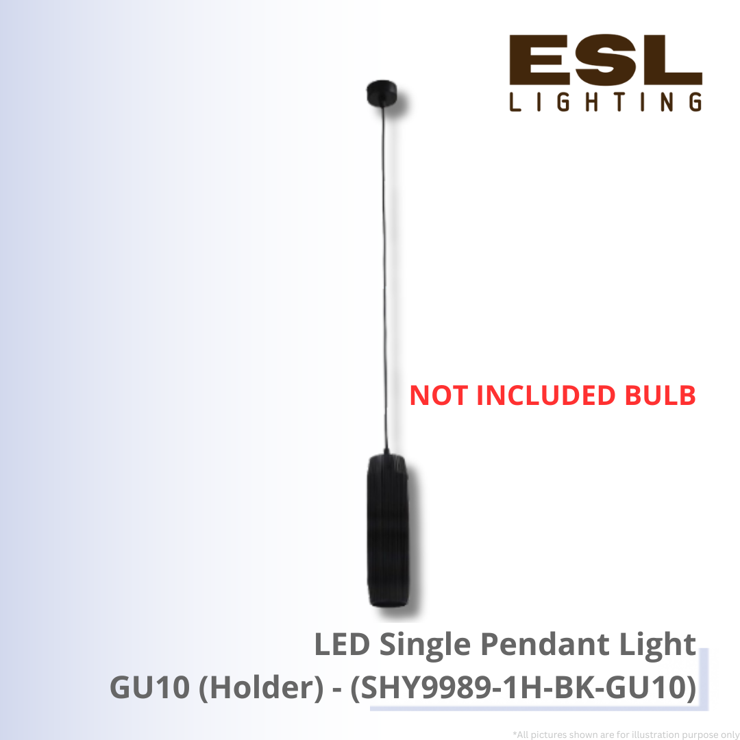 LED Single Pendant Light (Not Included Bulb) GU10(Holder) - SHY9989-1H-BK-GU10
