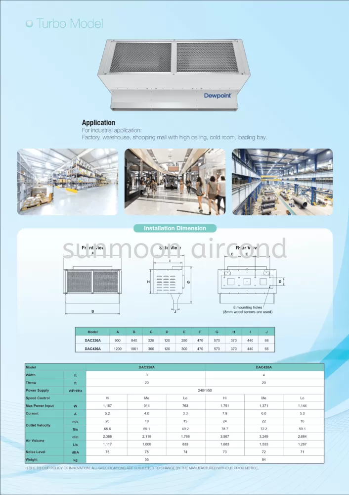 DAIKIN TURBO AIR CURTAIN FOR COMMERCIAL & INDUSTRY - RAWANG, SELANGOR