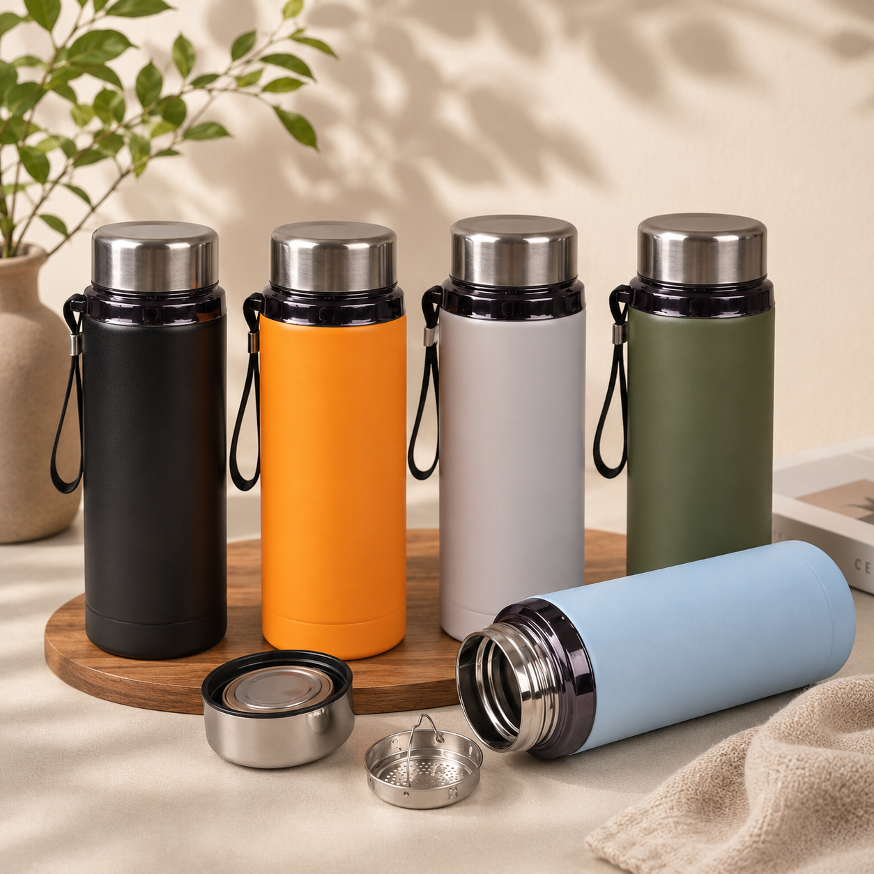 Vacuum Flasks with Wrist Strap 5402