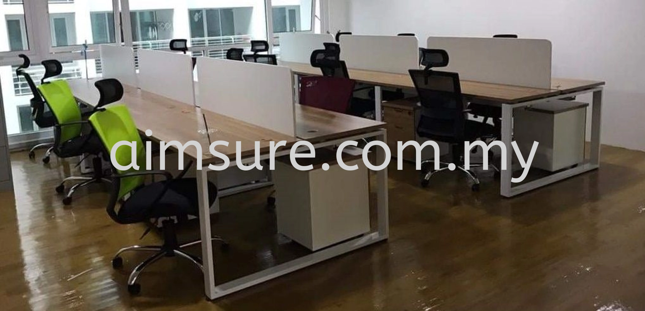 Office workstation furniture with desking divider panel