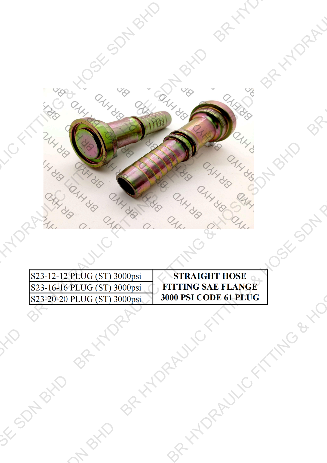 FLANGE S23 PLUG