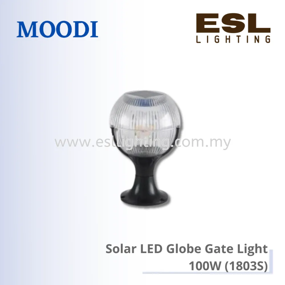 MOODI Solar LED Globe Gate Light 100W - 1803S