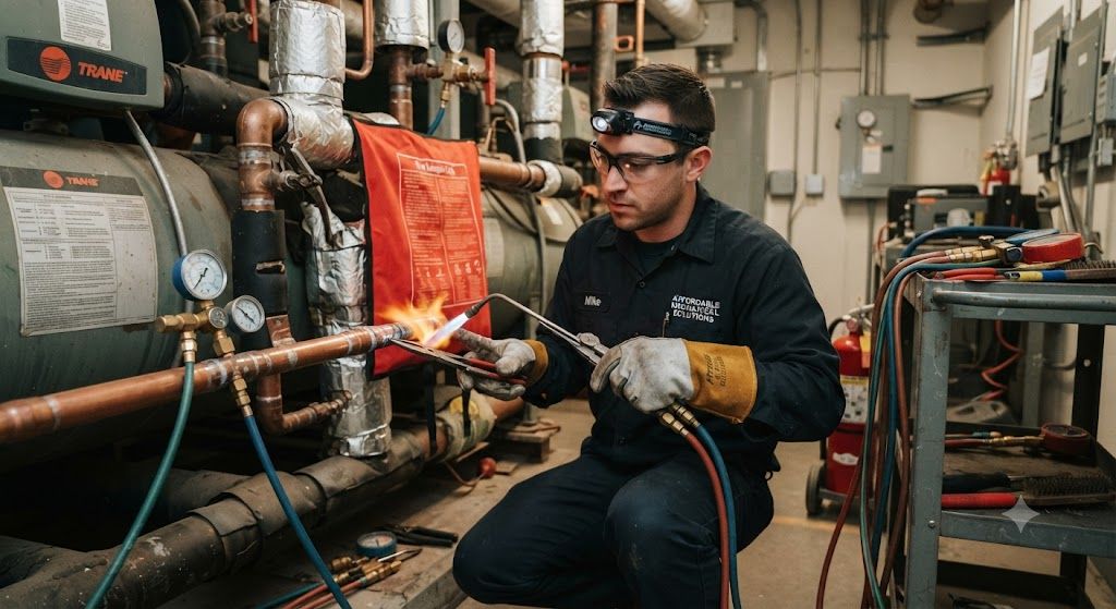 HVAC brazing fire safety practices technicians