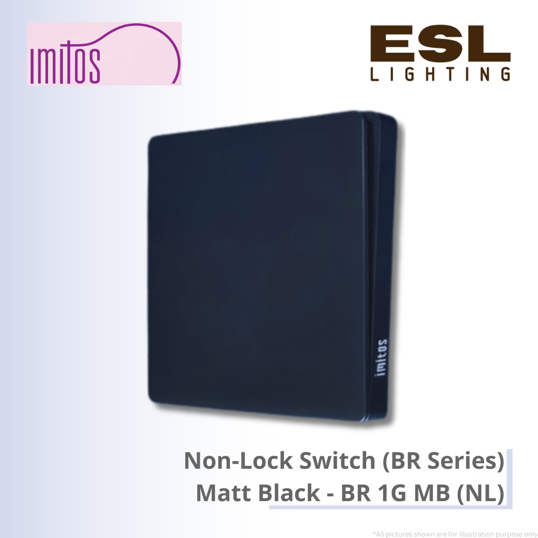 IMITOS Non-Lock Switch (BR Series) Matt Black - BR 1G MB (NL)