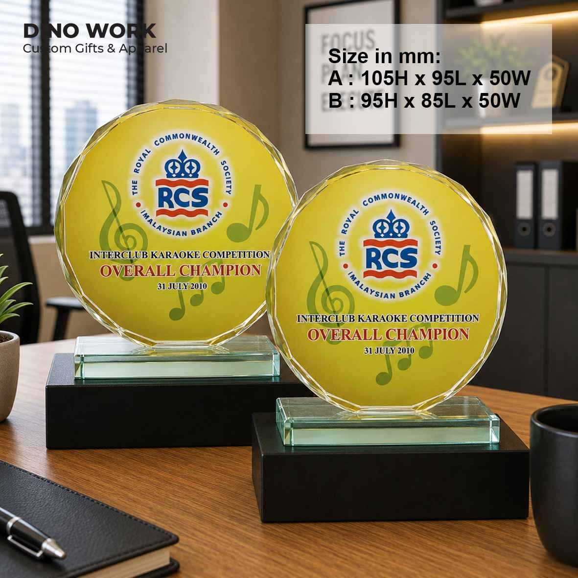 Budget-Series Crystal Trophy Award with Full Color Print