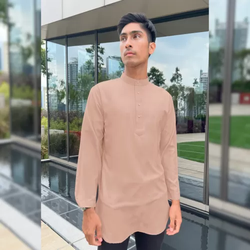 Baju Melayu Kurta Slim Fit Nagoya Baju Sahaja (KCM) Nude