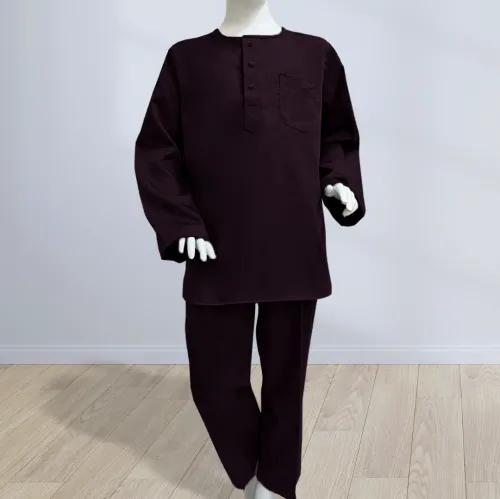 Baju Melayu Kurta Sepasang  Untuk Kanak Kanak Cotton Tetra (KKP) Dark Purple