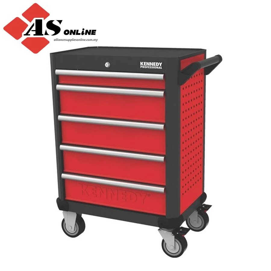 KENNEDY Roller Cabinet, Ultimate, Red/Grey, Steel, 5-Drawers, 844 x 706 x 461mm, 550kg Capacity / Model: KEN5942140K