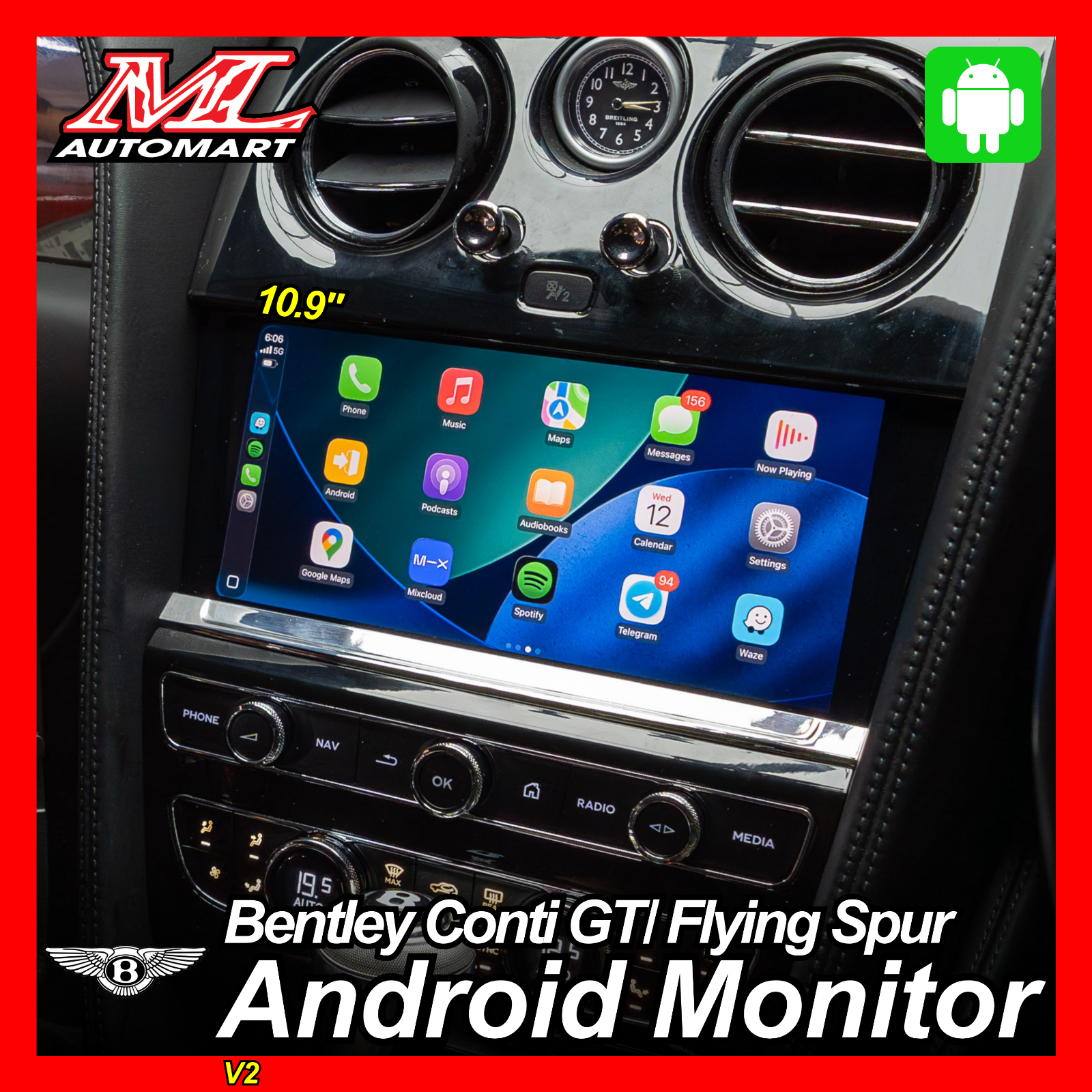 Bentley Continental GT/ Flying Spur Android Monitor V2 (10.9")