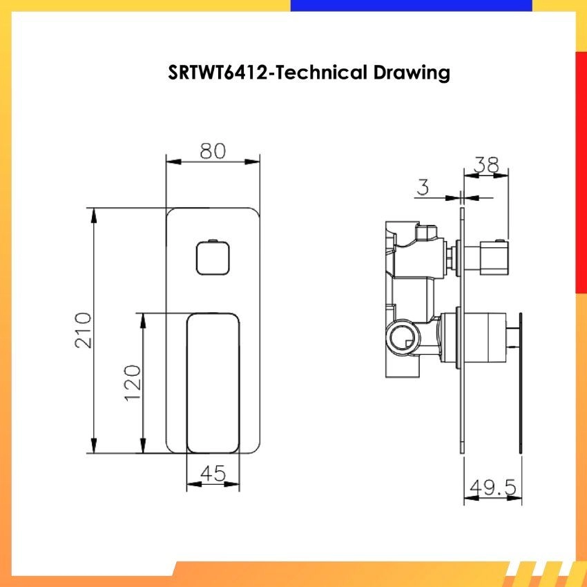 SORENTO BATHROOM SHOWER MIXER TAPS SRTWT7412 Concealed Bath & Shower Mixer with Diverter 