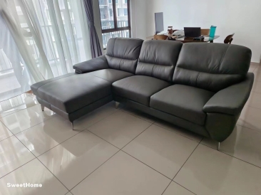 Leather L Shape Sofa | Living Room Modern L Shape Sofa |  Penang Furniture Store