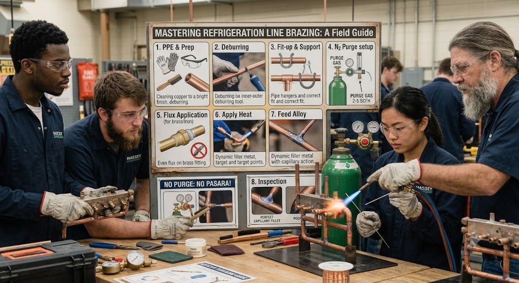 copper refrigeration line brazing guide HVAC