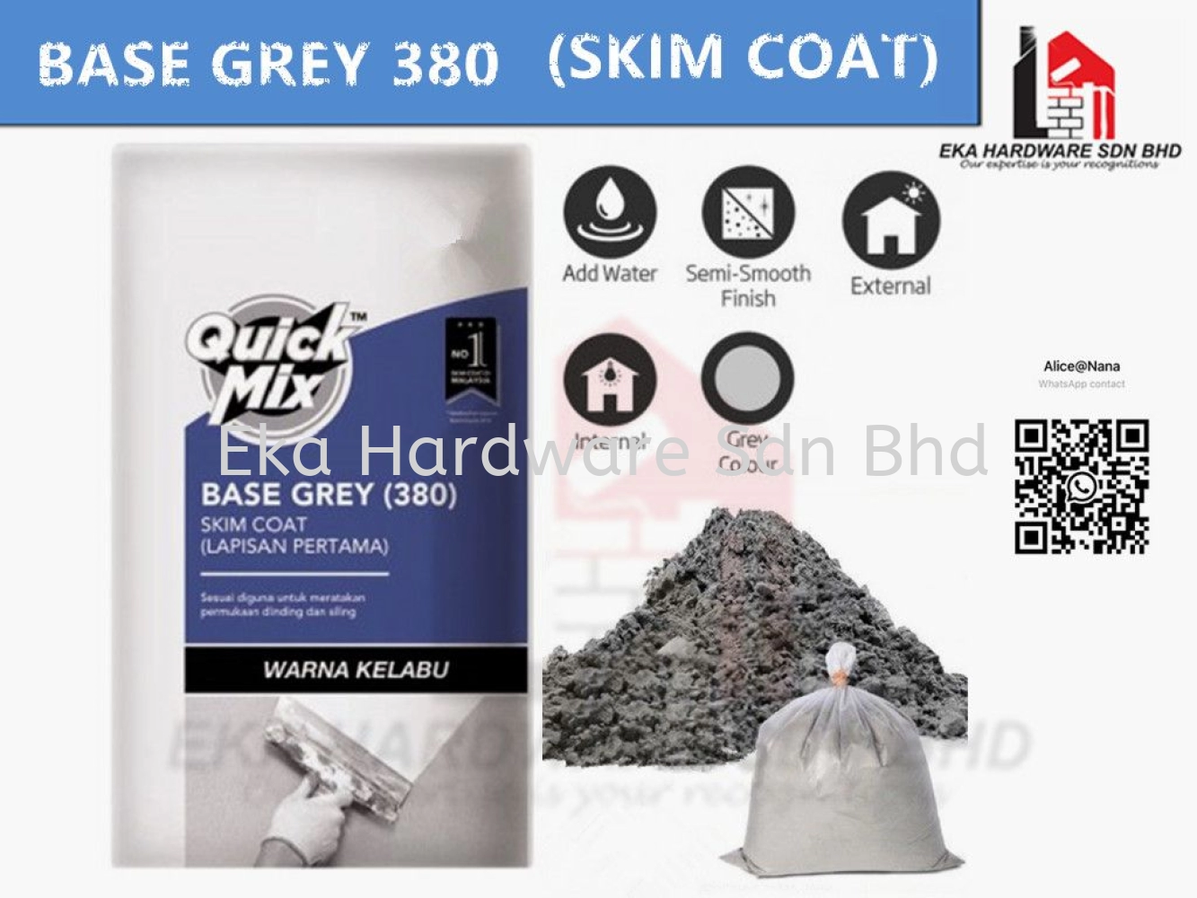 Quick Mix Base Grey 380 (Skim Kasar)