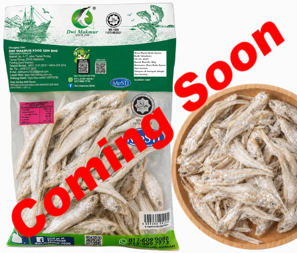 Thryssa Mystax, Less Salty 80 Grams RM5.50 X 5 Units C.Dwi Makmur